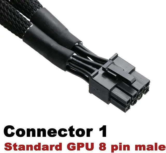 Alt view image 5 of 5 - Dual Mini 6 Pin to 8 Pin PCI Express Video Card Power Adapter Braided Sleeved Cable for Mac Pro Tower/Power Mac G5 15-inches(2Pack)