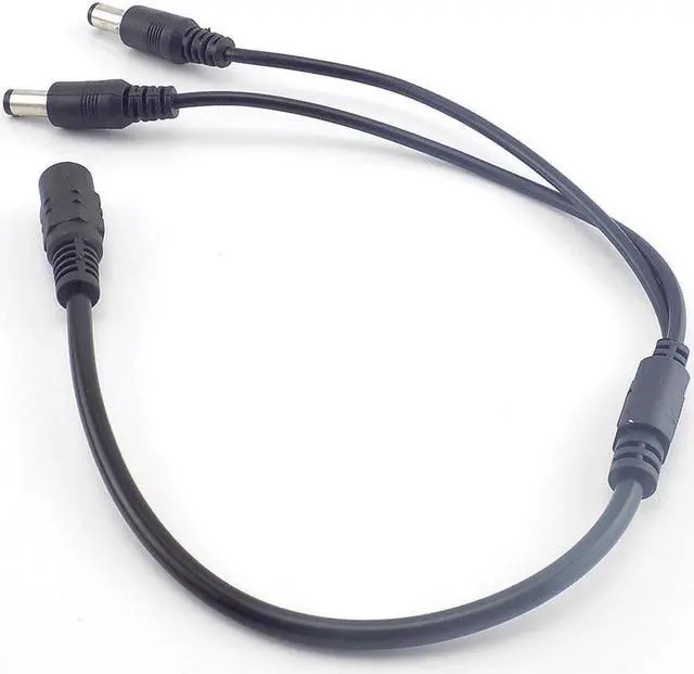 Alt view image 3 of 4 - 12v DC 1 Female To 2 Male Connectors Splitter Plug Cable 5.5mmX2.1mm Dc Power Plug Cable for Cctv Camera Surveillance L19