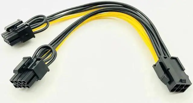 Alt view image 5 of 6 - 5PCS PCI-E 6-pin to Dual 6+2-pin (6-pin/8-pin) Power Splitter Cable Graphics Card PCIE PCI Express 6Pin to Dual 8Pin Power Cable