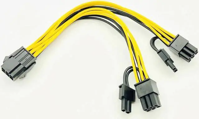 Main image of 5PCS PCI-E 6-pin to Dual 6+2-pin (6-pin/8-pin) Power Splitter Cable Graphics Card PCIE PCI Express 6Pin to Dual 8Pin Power Cable