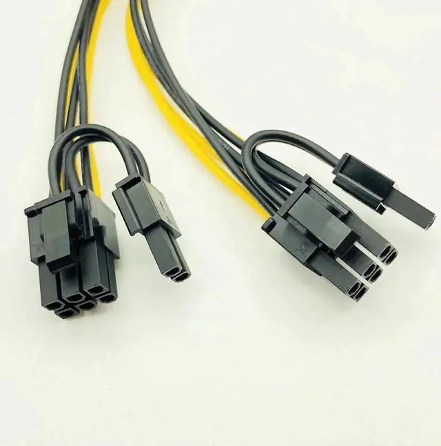 Alt view image 3 of 6 - 5PCS PCI-E 6-pin to Dual 6+2-pin (6-pin/8-pin) Power Splitter Cable Graphics Card PCIE PCI Express 6Pin to Dual 8Pin Power Cable