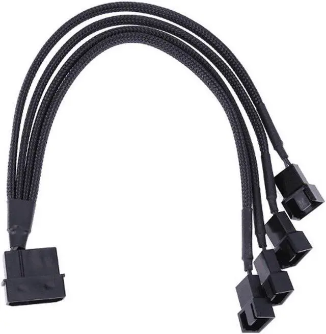 Main image of Molex 4 Pin To 4 x 3/4-pin 5v12v Usb Sleeved Dual Fan Power Adapter Cable 30cm 4 PIN Power Cables Connectors Fan Splitter 2021