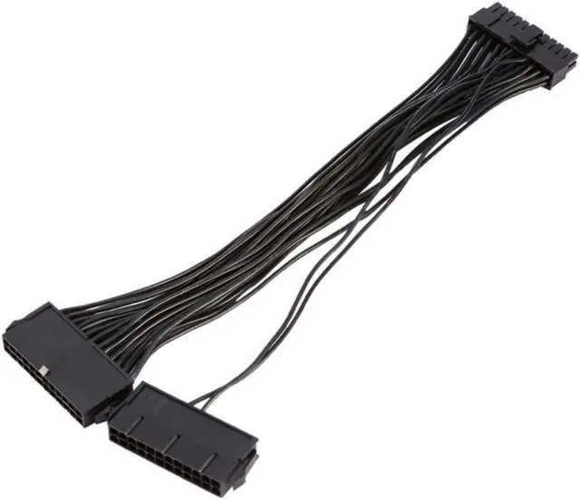 Alt view image 3 of 4 - Dual PSU Power Supply Extension Cable for ATX Motherboard,Full Copper 24pin Chassis Power Start line,24 pin to 24(20+4) pin, 1ft/30cm