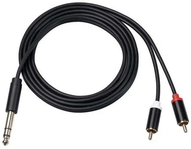 Main image of For 6.35 mm to 2RCA Cable, RCA Cable 6.35mm Male to 2 RCA Male Stereo Audio Adapter Y Splitter RCA Cable -3 Meter