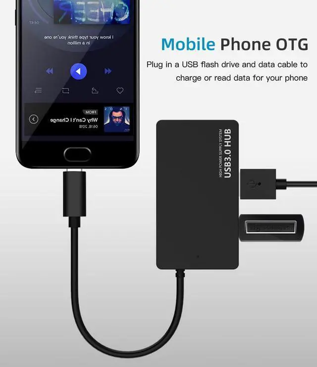 Alt view image 7 of 7 - Type-c to USB3.0 Hub, 4 Port USB 3.0 Hub, Ultra Slim Portable Data Hub Applicable for iMac Pro, MacBook Air, Mac Mini/Pro, Surface Pro, Notebook PC, Laptop, USB Flash Drives, and Mobile HDD