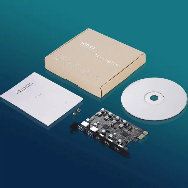 Alt view image 4 of 7 - USB 3.0 PCI-e Expansion Card 5-Port(3X USB C - 2X USB A), PCI-e to USB 3.0 HUB Adapter Superspeed 5Gbps, Fits PCI Express x1, x4, x8 or x16 socket.