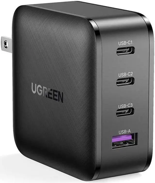 Main image of 65W Gan Fast Charger, 4-Port USB C Charger with 3 USB-C PD 3.0 & 1 USB-A QC 3.0 Ports PD Charger for USB-C Laptop, MacBook Pro/Air, iPad Pro, iPhone, Samsung and More