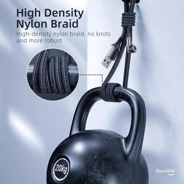 Alt view image 4 of 7 - [1-Pack 3.3ft] USB A to USB C Cable with 540 Rotate Adjustable, PD 3A Fast Charging Type A to Type C Cable, Nylon Braided USB-C Cord Phone Charger for Samsung iPad Pro MacBook Tablets LG Google