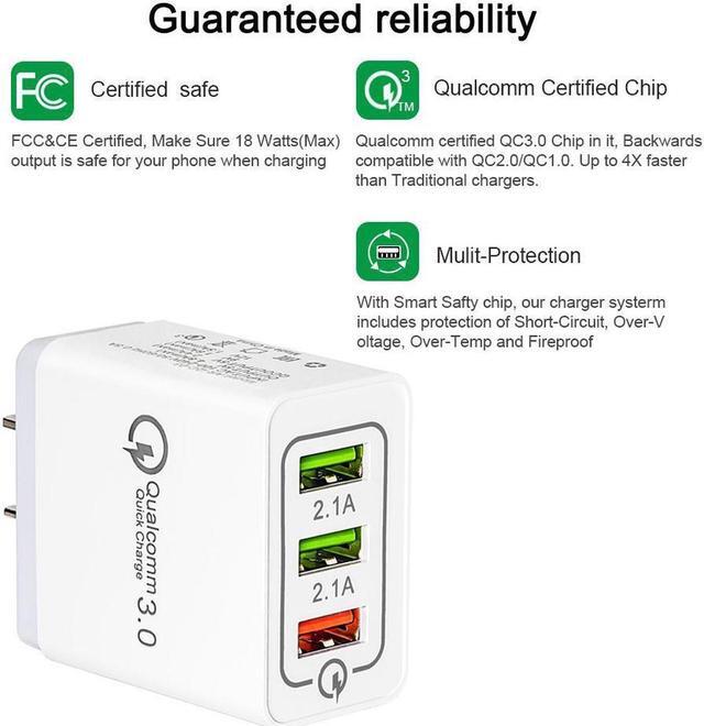 Alt view image 5 of 7 - 3.0 Quick Fast Charger 3-Ports QC3.0 USB Wall Charger Travel Adapter Support Smart Fast Charging For Samsung Galaxy S6 Apple tablet
