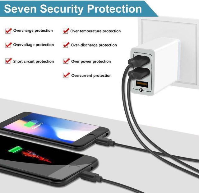 Alt view image 7 of 7 - 3.0 Quick Fast Charger 3-Ports QC3.0 USB Wall Charger Travel Adapter Support Smart Fast Charging For Samsung Galaxy S6 Apple tablet