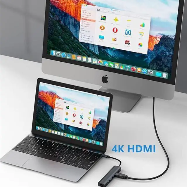 Alt view image 3 of 7 - USB C to Ethernet Adapter, 6 in 1 USB C Multiport Hub with Rj45 1000 Mbps, 3 x USB 3.0 Ports, 100W PD, 1Gbps LAN, 4K HDMI Video Output Compatible with MacBook Air/Pro,iMac, iPad Pro, Chromebook