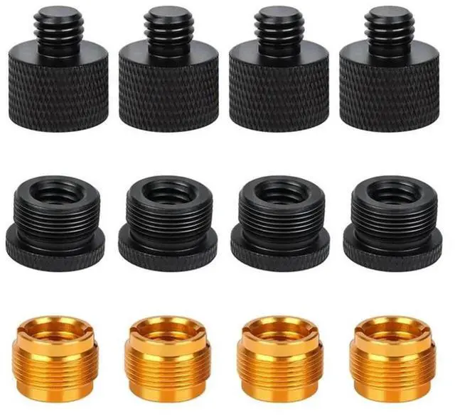 Main image of For 12 Pieces Mic Thread Adapter Set Mic Stand Adapter 5/8 Female To 3/8 Male and 3/8 Female To 5/8 Male Screw Adapter