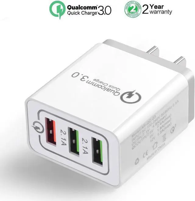 Main image of Quick Charging 3.0 Wall Charger, 30W USB Wall Charger for Galaxy S7/S6/Edge/Plus, Note 5/4, LG G4, HTC One A9/M9, Nexus 6, iPhone, iPad and More