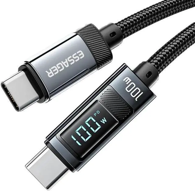 Main image of 100W USBC to USBC Cable with LED Display 1 Pack 3.3ft, Type C to Type C Cable, USB C Charger Cable Fast Charging Compatible with MacBook Air/Pro, iPad Pro 12.9/11/Air/Mini, Samsung S23/22/21