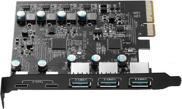 Main image of PCI-E USB Card, PCI-E to USB 3.2 5-Port (2X USB C - 3X USB A 3.2) Expansion Card, PCI Express Expansion Card for Desktop PC Support Windows 10/8/7/XP and MAC OS 10.8.2 Above