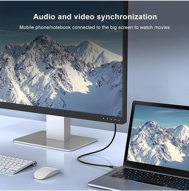 Alt view image 4 of 7 - USB C to DisplayPort 2.1 Cable [8K@60Hz,4K@144Hz/120Hz] 8K Type C to DP 2.1 Cable [32.4Gbps, Thunderbolt 4/3] Compatible with MacBook Pro/Air, iPad Pro, Samsung Galaxy S22, 3.3FT(1m)
