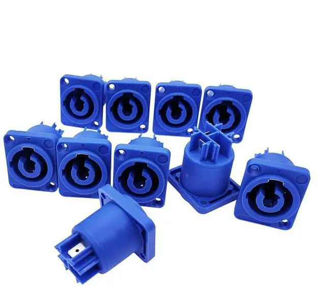 Main image of For 10PCS Connector 3 Pins 20A 250V Power Speaker Panel Socket Female for LED Screen Stage Lighting,Blue