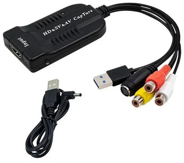 Main image of For USB Video Capture Card VHS/HD/Hi8/DVD to Digital Converter HD/RCA/S-Video to USB2.0 Audio Video Record Capture Device