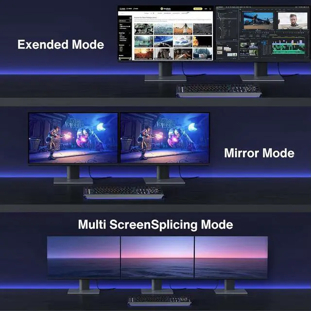 Alt view image 7 of 7 - 8K DisplayPort2.1 Cable 3.3 Foot, DP to DP Cable 2.1 Support 8K@60Hz, 4K@144Hz/120Hz, 40Gbps, Compatible with Computer, Desktop, Laptop, PC, Monitor, Projector