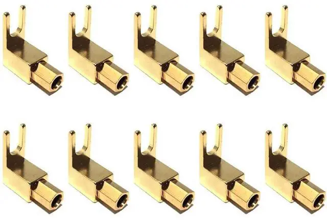 Main image of For Right Angle Spade Fork & Binding Post - 4mm Plug Socket - Spade Fork Connector for Speaker & Power & Amp(10 Pack)