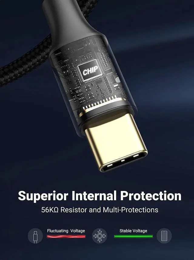 Alt view image 5 of 7 - USB C Cable 3.0 Fast Charging - USB A to USB C Cable 5Gbps Fast Data Transfer Nylon Braided Type C Charger Cord Compatible with Galaxy S21 S20 Note 20 LG V30 G6 iPad Mini 6 PS5 Switch 3FT