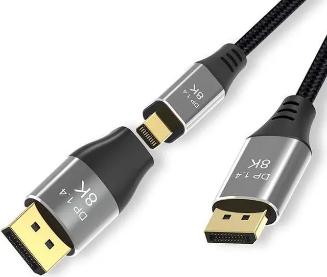 Main image of 3.3ft (1m) VESA Certified Mini DisplayPort to DisplayPort 1.4 Cable with DP to Mini DP Adapter- 8K 60Hz HBR3 HDR - Super UHD mDP to DP 1.4 Cord - Slim Ultra HD 4K 120Hz - Monitor/Video Cable