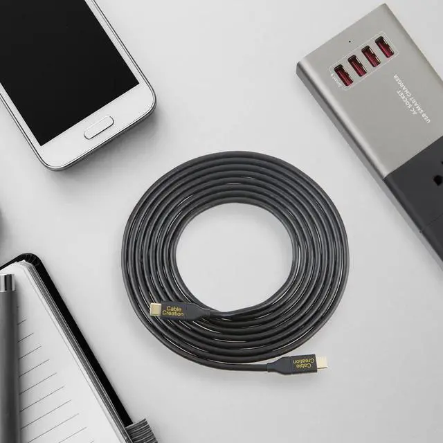 Alt view image 2 of 6 - USB C to C Cable 100W, 6ft CableCreation USB C to USB C Cable 5A Fast Charging, Compatible with MacBook Pro 2020/2019/2018, iPad Pro 2020/2018, Galaxy S20 S10 S9, Note 10,1.8M/ Black
