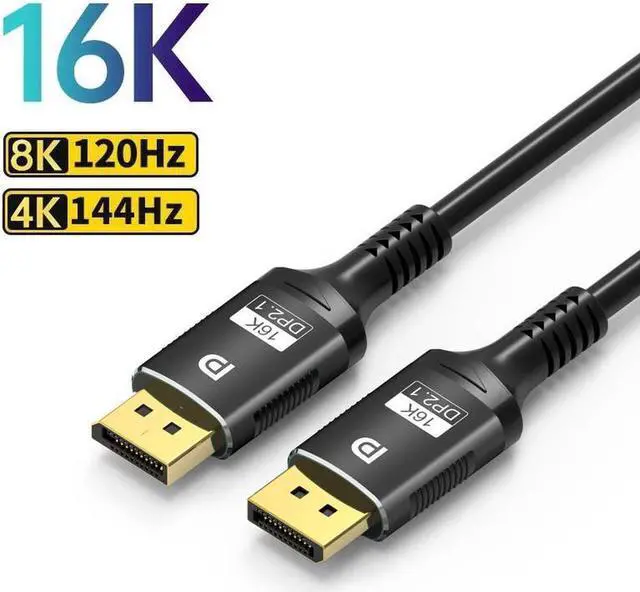 Main image of 16K 30Hz DisplayPort Cable 3.3FT, DP 2.1 Male Ultra High Speed 80Gbps Cord for Laptop/PC/TV/Gaming Monitor,Support HBR3,16K@30Hz, 8K@60/120Hz, 4K@240Hz(DP 2.0 1.4 1.2 Compatible)