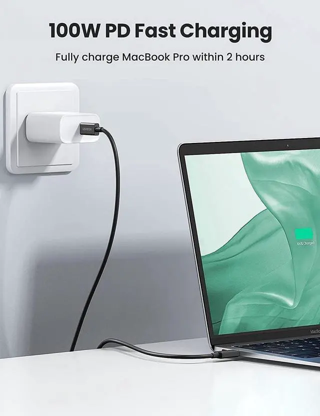 Alt view image 7 of 7 - Thunderbolt 4 Cable, 2.6FT USB-C to USB-C Cable with 100W Fast Charging and 8K Video, Compatible with Thunderbolt 3, USB4 and USB-C, MacBook, eGpu, USB-C Docking Stations