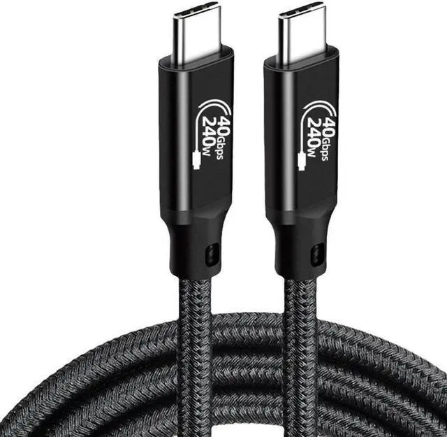 Main image of USB4 Short Braided Cable 1.6FT, Supports Single 8K/Dual 4K@60Hz HD Display, 40 Gbps Data Transfer, 240W Charging USB C to Type-C Cable,Cpmpatible with SSD,Laptop, Hub, Docking, and all USB-C devices
