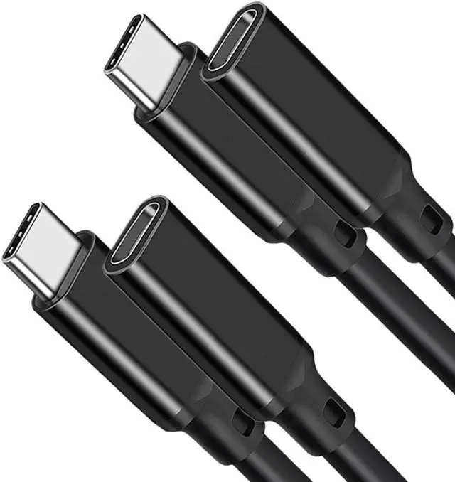 Main image of USB Type C Extension Cable 1.6FT 2Pack,USBC 3.1 Gen2 10Gbps 100w Female to Male Extended Adapter,Thunderbolt 3 Extender Cord Compatible for MacBook Pro,Surface,Quest Link and Mobile Phone,Dell XPS