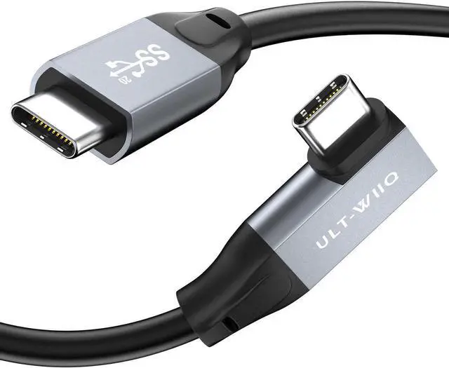 Main image of USB C to USB C 3.2 Gen2x2 Cable 100W, 20Gbps Right Angle 4K@60Hz Video Cord, Super Soft 90 Degree Type-C Data Cable with E-Marker for Thunderbolt 3/4, MacBook, iPad Pro, Oculus Quest, Switch (3.3FT)