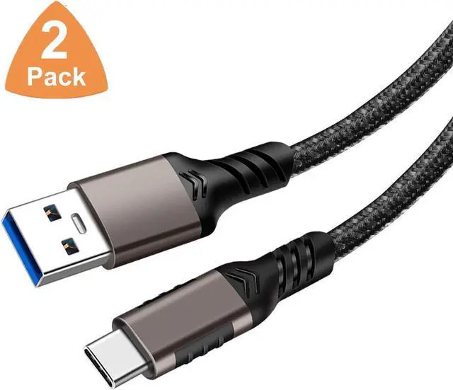Main image of USB C Android Auto Cable [Upgrade, 1.6ft, 2Pack] 10Gbps USB 3.1 Gen 2 USB A to USB C Data Transfer Braided Cord, 3A 60W Fast Charging Type C Cable for Samsung Galaxy MacBook Laptop Tablet Phone