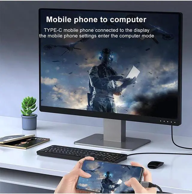 Alt view image 6 of 7 - USB C to DisplayPort 1.4 Cable 8K@60Hz 4K@240Hz Thunderbolt 4/3 to DisplayPort Cord USB C to DP 1.4 32.4Gbps Braided Compatible iPhone15, MacBook Pro/Air, iPad, Mac Mini, Galaxy, XPS 17, 3.3FT