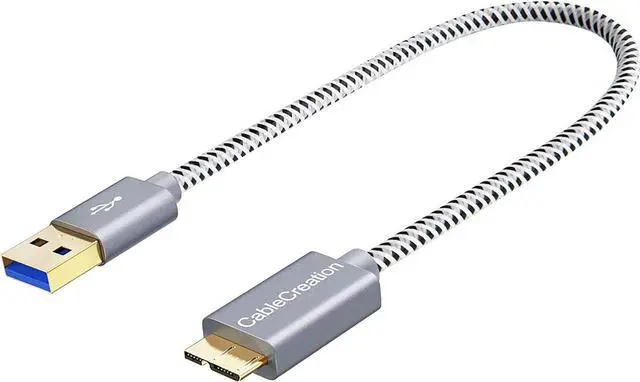 Main image of Micro USB 3.0 Cable,  Short USB A to Micro B Cord 1ft USB 3.0 External Hard Drive Cable, Compatible for Samsung Galaxy S5, Note 3/N9000, Camera, Hard Drive and More