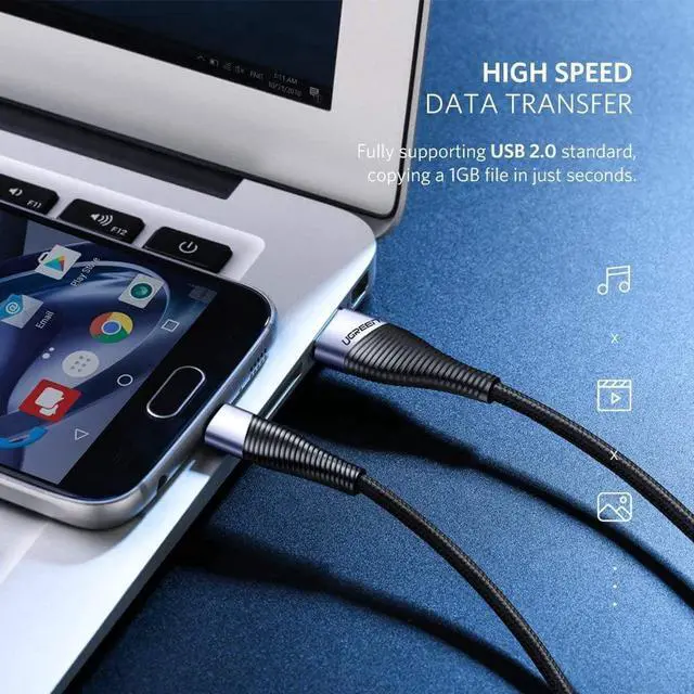 Alt view image 5 of 7 - Micro USB Charger Cable 2 Pack Nylon Braided USB 2.0 A to Micro USB Android Quick Charge Cord with Bendable Wire Connection for Samsung LG Nokia HTC Moto Nexus 6FT