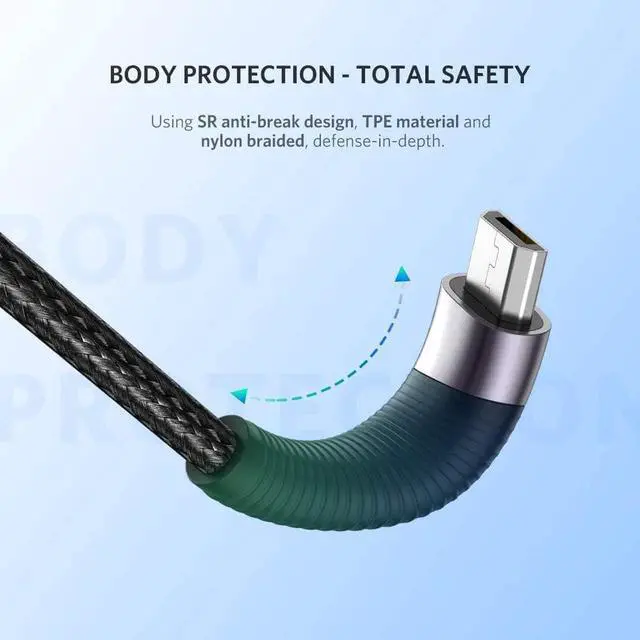 Alt view image 6 of 7 - Micro USB Charger Cable 2 Pack Nylon Braided USB 2.0 A to Micro USB Android Quick Charge Cord with Bendable Wire Connection for Samsung LG Nokia HTC Moto Nexus 6FT