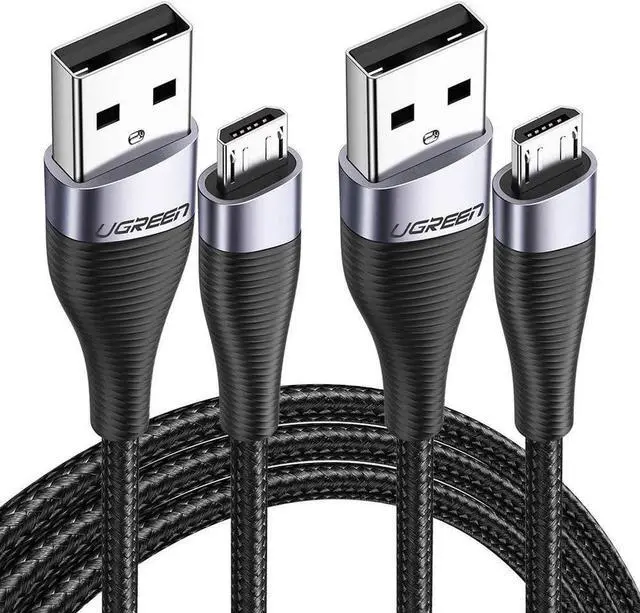 Main image of Micro USB Charger Cable 2 Pack Nylon Braided USB 2.0 A to Micro USB Android Quick Charge Cord with Bendable Wire Connection for Samsung LG Nokia HTC Moto Nexus 6FT