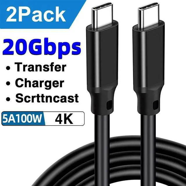 Main image of USB C to C 3.2 Gen 2X2 Cable - 20Gbps Data Transfer - 4K 60Hz HDR Video - 100W PD Charging - Thunderbolt Compatible - 10ft+10ft - for MacBooks, iPads, PC, Docks, Phones, SSD,Hard Drives