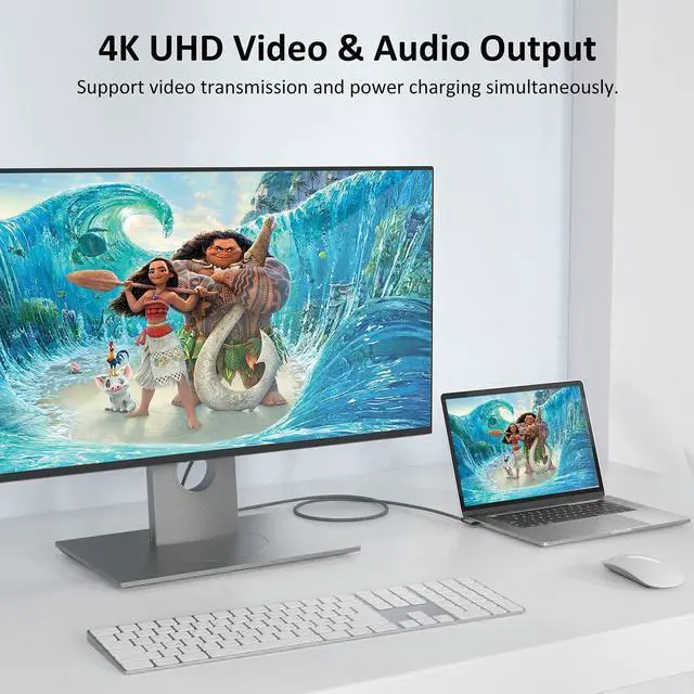 Alt view image 7 of 7 - USB C 3.2 Gen2x2 Cable 100W, 20Gbps Updated 90 Degree Right Angle USB C to C 3.2 Cable, 4K@60Hz Video Cord with E-Marker for Thunderbolt 3/4, Oculus Quest, iMac, MacBook, iPad Pro, Dell XPS (9.9 Ft)