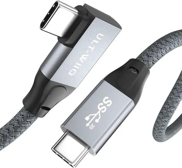 Main image of USB C 3.2 Gen2x2 Cable 100W, 20Gbps Updated 90 Degree Right Angle USB C to C 3.2 Cable, 4K@60Hz Video Cord with E-Marker for Thunderbolt 3/4, Oculus Quest, iMac, MacBook, iPad Pro, Dell XPS (9.9 Ft)