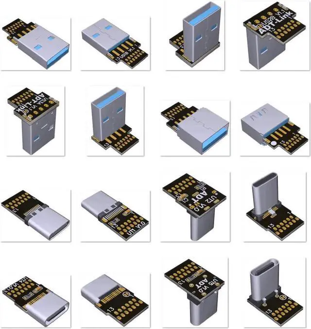 Alt view image 3 of 7 - ADT-Link USB 3.0 Cable USB to USB Cable Type A Male to Male Extension Cable Super Speed HDD 90/270 Degree Angle Up/Down Angled (30cm,S2-S4)