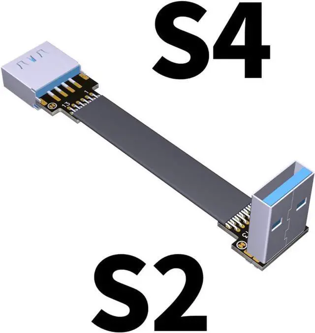Alt view image 6 of 7 - ADT-Link USB 3.0 Cable USB to USB Cable Type A Male to Male Extension Cable Super Speed HDD 90/270 Degree Angle Up/Down Angled (30cm,S2-S4)