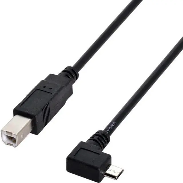 Alt view image 2 of 6 - 30cm 90 Degree Right Angled Micro USB OTG to Standard B Type Printer Scanner Hard Disk Cable Micro USB 5pin 2.0 Host to Standard USB-B Device