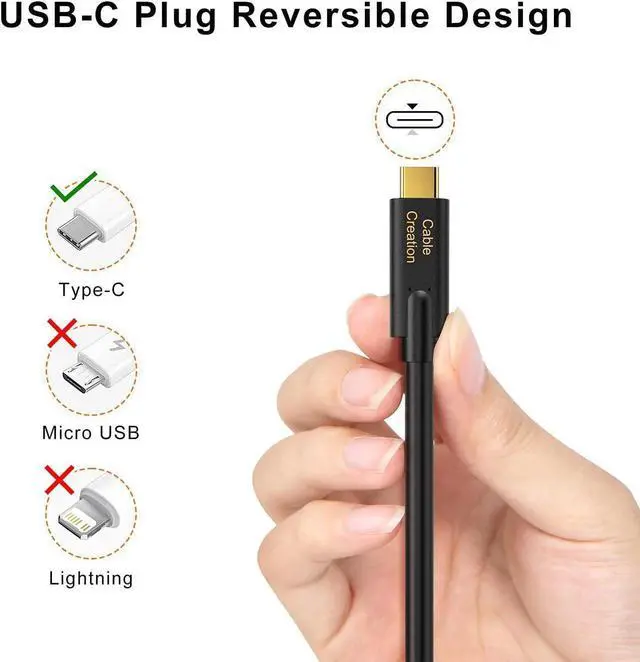 Alt view image 6 of 7 - Short USB C to USB C Cable 1FT 100W Fast Charging Cable 10Gbps Data Cable USB3.1 C to C Cable Support 4K Video for Oculus Quest/Link MacBook Pro Air Samsung T3 SSD Note 10 0.3m Black