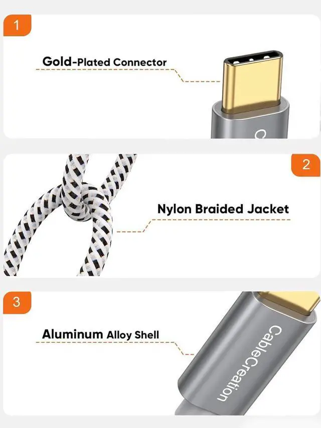 Alt view image 5 of 7 - USB C to USB C Cable 3FT, 10Gbps SuperSpeed USB C Data Cable, 4K Video Monitor Cable, 100W PD Fast Charger Cord for USB-C External SSD MacBook iPad Pixel Galaxy iPhone 15 16 Pro Max Plus