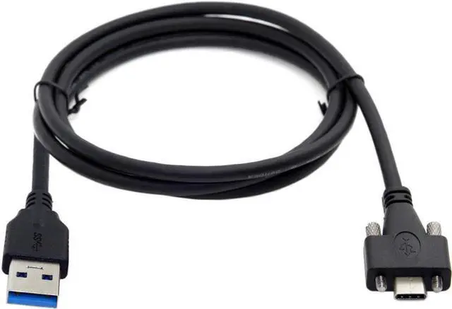 Alt view image 3 of 4 - USB C to USB Data Cable USB Panel Mount Cable USB 3.1 Type-C Dual Screw Locking to Standard USB3.0 Data Cable