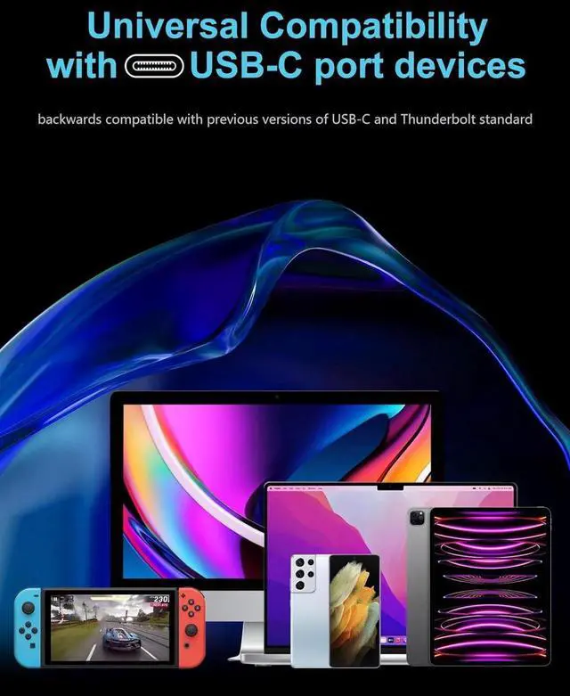 Alt view image 3 of 7 - USB C to USB C Nylon Braided Cable,240W PD USB 4.0 Cable 40Gbps Data Transfer, 8K Video Output with E-Marker for Thunderbolt 3/4, Laptop, Hub, Docking, Mobile Phone, Galaxy S20, Pixel, Switch - 1.5FT