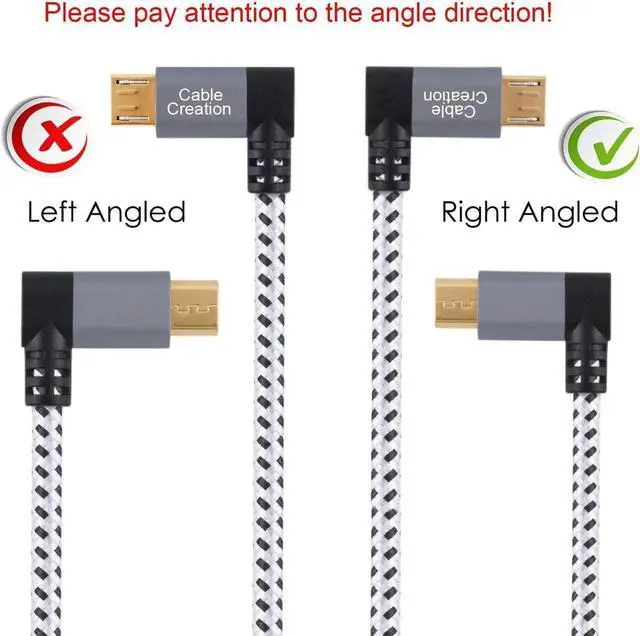 Alt view image 2 of 6 - 3 FT [2-Pack] 90 Degree USB 2.0 A to Micro USB B Cable, Double Angle-Dual Angled Micro USB Cable with Aluminium Case,1 M Space Gray