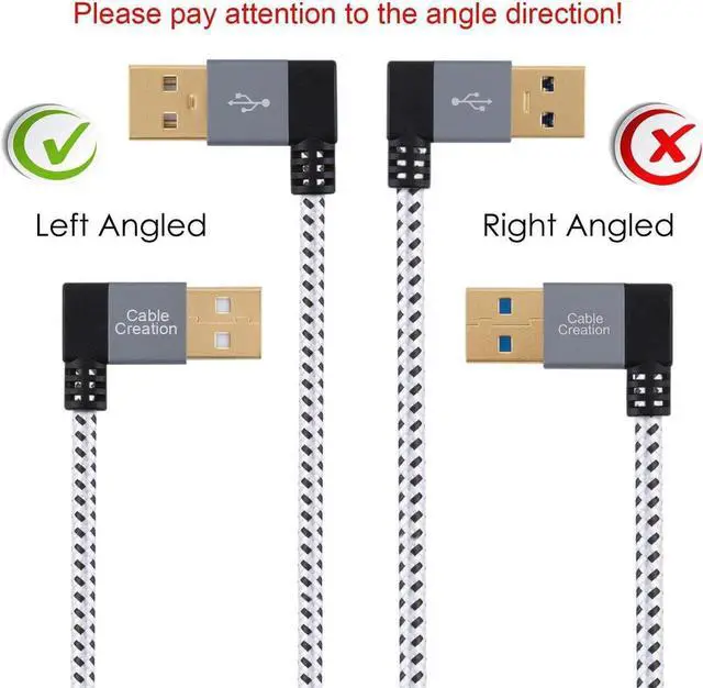 Alt view image 4 of 6 - 3 FT [2-Pack] 90 Degree USB 2.0 A to Micro USB B Cable, Double Angle-Dual Angled Micro USB Cable with Aluminium Case,1 M Space Gray